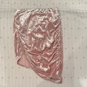 Balera Asymmetrical Velvet Skirt in Blush